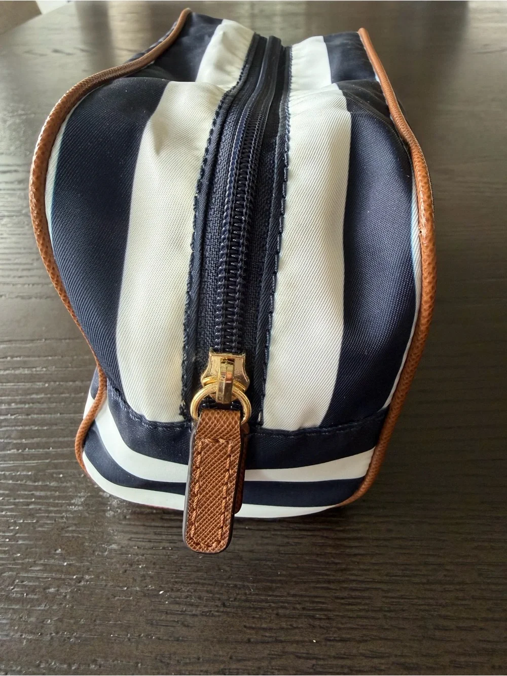 Michael Kors Navy, White & Tan Cosmetic bag